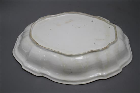 A Chelsea gold anchor large oval dish, c.1765, 35cm